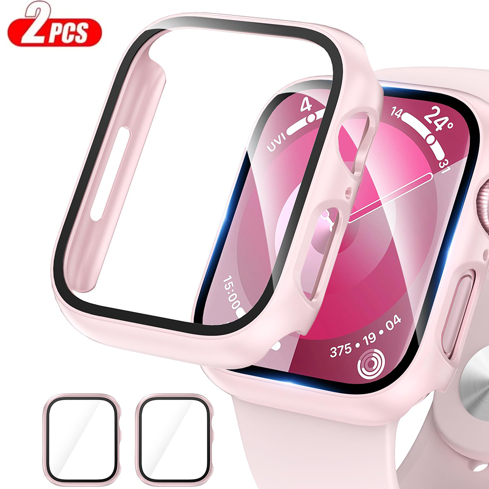 Smartwatch Band Accessories - 2Pcs Tempered Glass+cover For Apple Watch