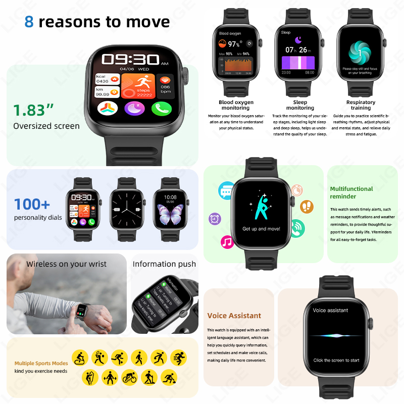 LIGE Smart Watch Man 1.83” HD  – Smartwatch Faces Bewertung und Preis